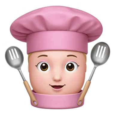 Pink chef hat with pink cooking utensils sticker