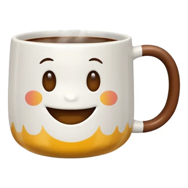 Coffee mug with small smile sticker