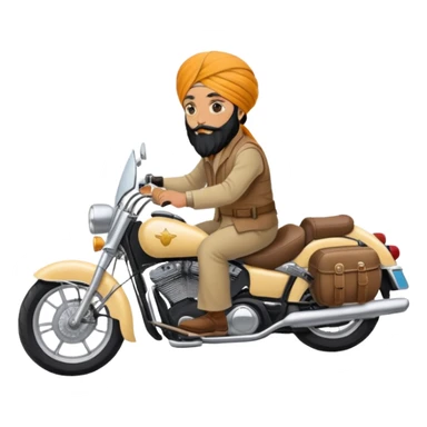 Sikh turban guy riding cruiser motorcycle  sticker