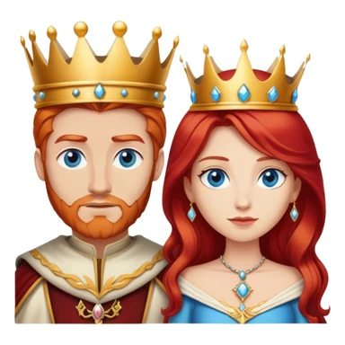 Red hair king, blonde queen, blue eyes sticker