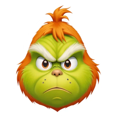 the Grinch but orange sticker