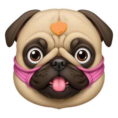 Pug  com um laço rosa na  cabeça sticker