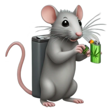 Cannabis rat stealing lighter sticker