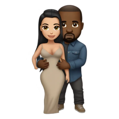 kim kardashian holding midget kanye sticker
