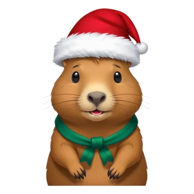 Capybara con gorrito de navidad con un montón de poses para paquete de sticker de WhatsApp  sticker