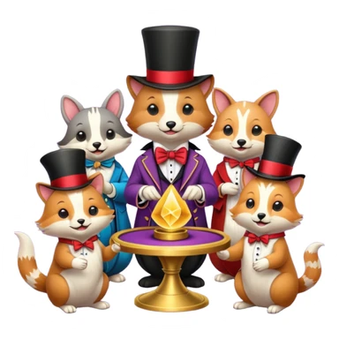 magician animals sticker
