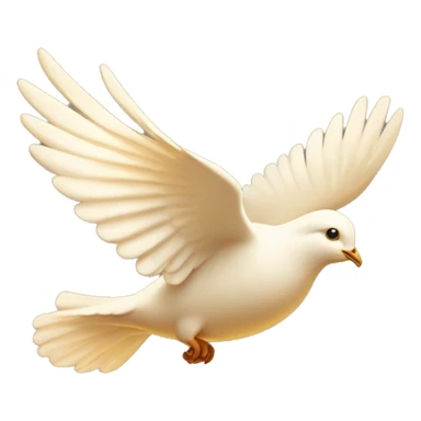 Flying white dove in golden light  sticker
