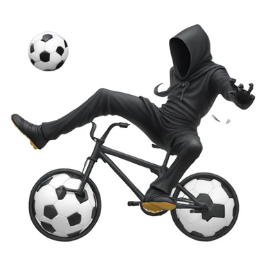 Grim reaper doing a bicycle kick with a soccer ball sticker