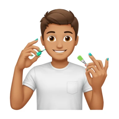 Zesty dude painting nails sticker