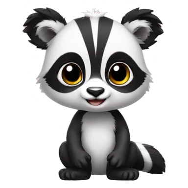 Cute panda-lemur-raccoonhybrid full body sticker