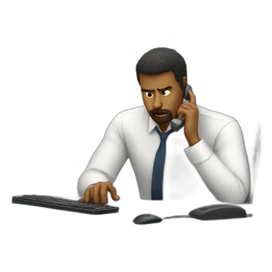 Sad Business analyst making a conf call sticker