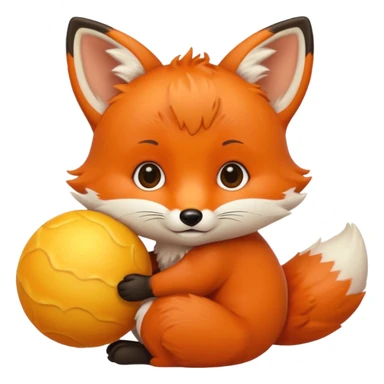Baby fox holding a sun ☀️🦊 sticker