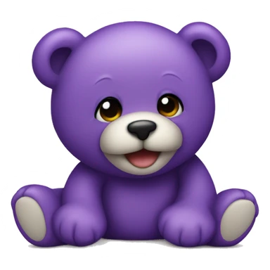 purple teddy bear passed away sticker