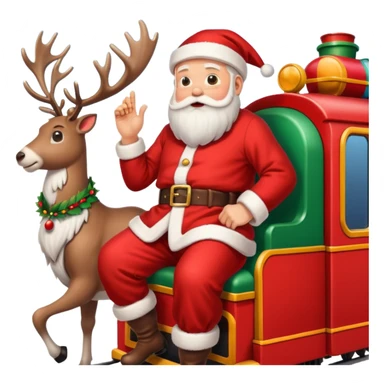 treno do papai noel com varias renas de natal com papai noel  sticker