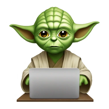 editor yoda with laptop sticker