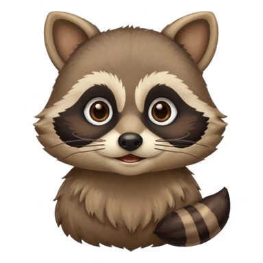 racoon holding a mustache sticker