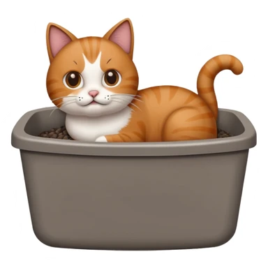Cat pooping sticker