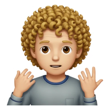 curly head boy getting beat up  sticker