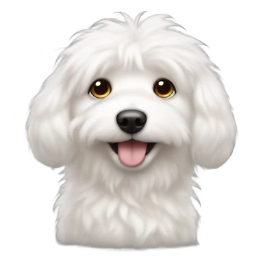 white fluffy dog meatball nose face angel sticker