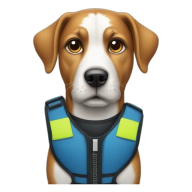 Dog with a security vest  sticker