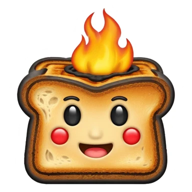 flaming burnt toast sticker