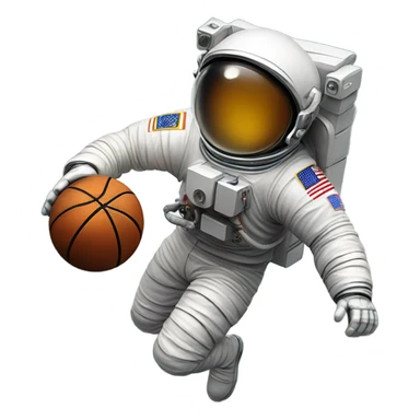 Astronaut playing basketball on the moon sticker
