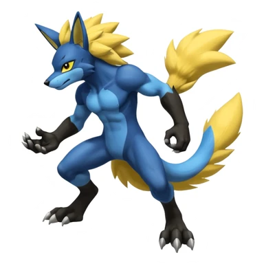 Lucario-Luxray-Fakémon-hybrid-creature (full body)  sticker