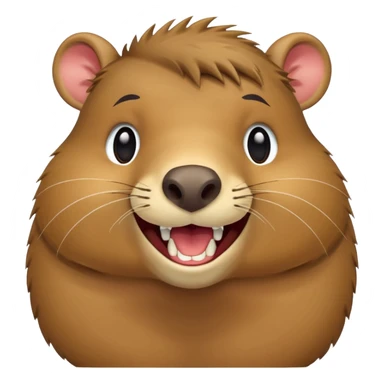 A capybara that's laughing really much sticker