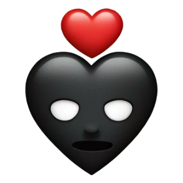 corazón negro con lazo sticker
