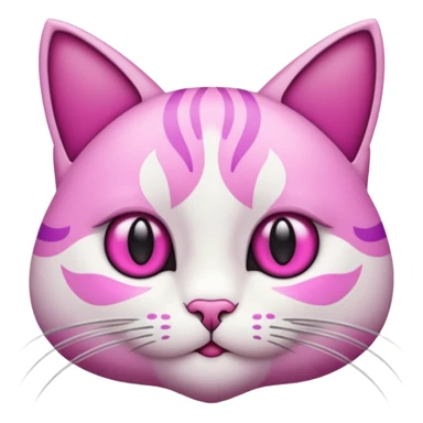 een kat met een paarse staart sticker