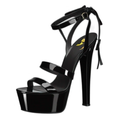 Ysl girl in heel sandal  TRIBUTE PLATFORM SANDAL black PATENT LEATHER sticker