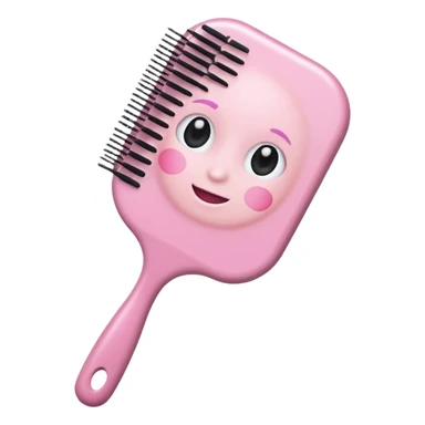 light pink hairbrush apple emoji style variation 3 sticker