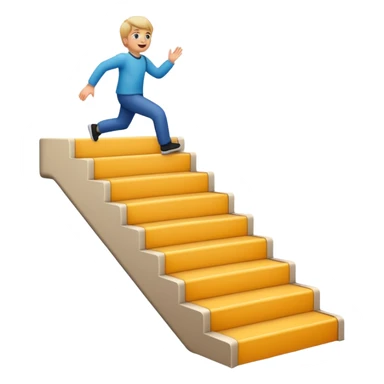 apple style emoji of a person ascending stairs sticker