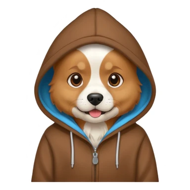 Dog wearing a hoodie sticker