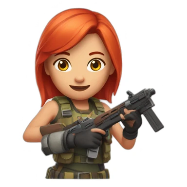 Red head playing fortnite sticker