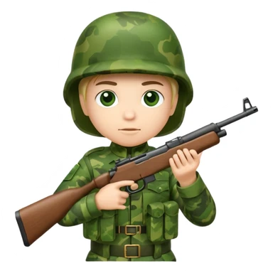 small soilder green soldier shooting sticker