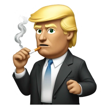 Donald Trump smoking a cigarette sticker