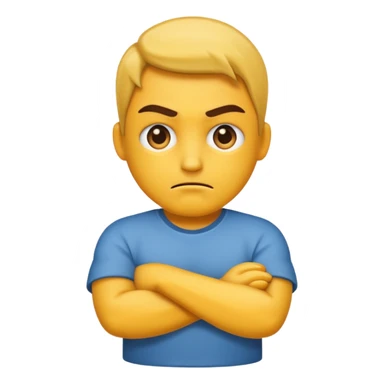 Mad face with crossed arms sticker