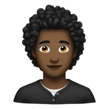 isak with black long hairs sticker