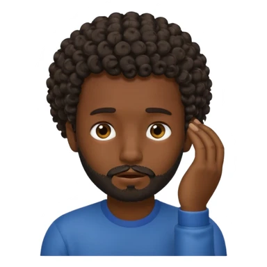 face palm man, dark skin , short hair curly , facial  small beard sticker