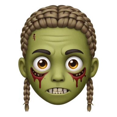 can you make an boy zombie emoji with small stitch braids and a eyebrow piercing on his right eyebrow and a diagonal eyebrow piercing on his left eyebrow sticker