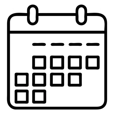 abstract calendar icon with no numbers or letters, only lines and squares sticker