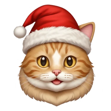Un gato con gorro navideño Cara feliz Para El día de Navidad sticker