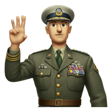 miltary general 1940s raises his hand sticker