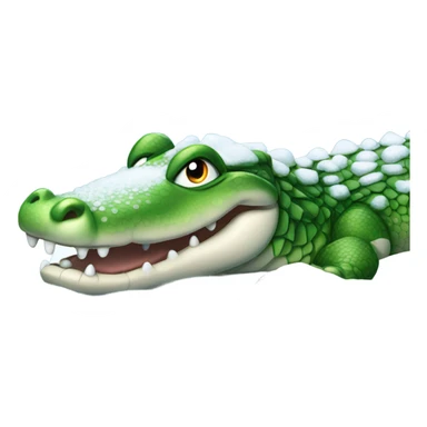 Alligator with snow on it sticker