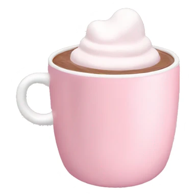 Aesthetic hot chocolate in light pink cup marshmallow  sticker