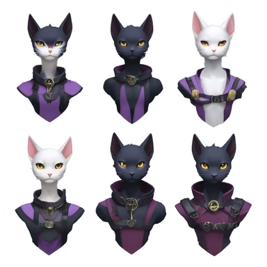 cool kawaii anime edgy distinguished pretty elegant beautiful fantasy black ethereal nargacuga-Noivern-sphynx-Quiana-Fakemon collar techwear harness belt pouches sticker