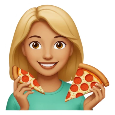 woman who eat pizza
 sticker
