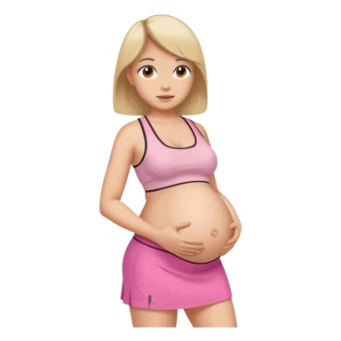 Pregnant girl wearing mini skirt and sport clothes sticker