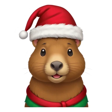 Capybara con gorrito de navidad sticker